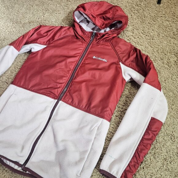 Columbia Youth 14/16 Omni Heat Hooded Jacket Fleece Thermal Full Zip Coat - Picture 7 of 11